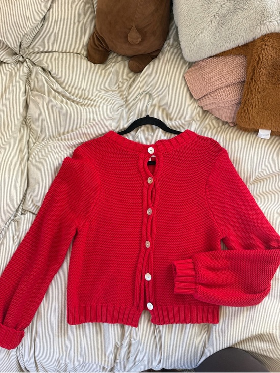 Sweaters - Red cotton cardigan